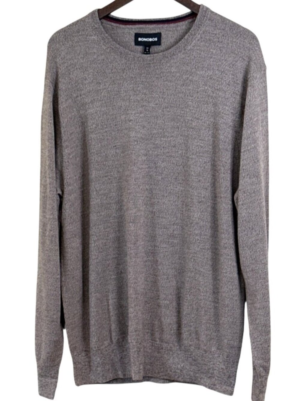 Bonobos Men's Crew Neck Fine Merino Wool Sweater Oat Brown Size XXL NIB - Picture 7 of 8